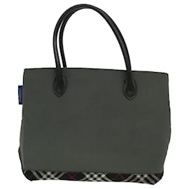Autre Marque-Burberrys Nova Check Blue Label Hand Bag Canvas Khaki Auth bs17782-Khaki