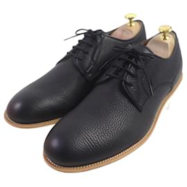 Tod's-Tod's Leather Derby Shoes Dark Navy 9.5-Navy blue