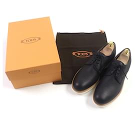 Tod's-Tod's Leather Derby Shoes Dark Navy 9.5-Navy blue