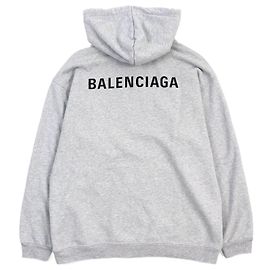 Balenciaga Cotton Back Logo Pullover Hoodie Brown