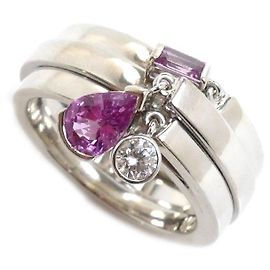 Chaumet White Gold Pink Sapphire Diamond Ring White