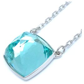 Swarovski Silver Plated Crystal Necklace Blue