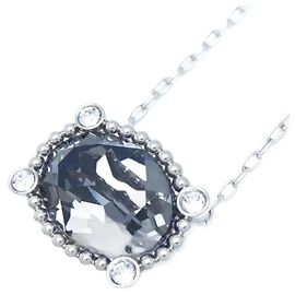 Collar de cristal Swarovski plateado Negro