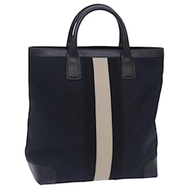 Gucci-GUCCI GG Canvas Sherry Line Tote Bag Black Silver 002 1093 3444 Auth 92354-Black,Silvery