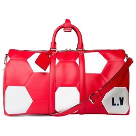 LOUIS VUITTON Keepall Red Leather Bag - 102180 Red