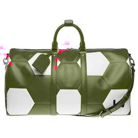 Louis Vuitton-LOUIS VUITTON Keepall Red Leather Bag - 102180-Red