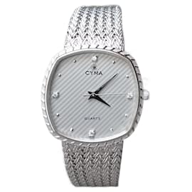 Autre Marque-Retro quartz watch Cyma, ref. 604SP Swiss-Silvery