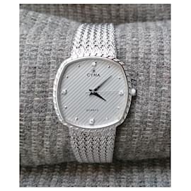 Autre Marque-Retro quartz watch Cyma, ref. 604SP Swiss-Silvery