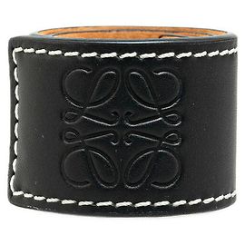 Pulseira de couro com anagrama Loewe Preto