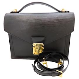 Louis Vuitton-Louis Vuitton Monceau Epi Shoulder Bag-Black