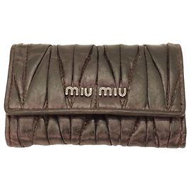 Miu Miu Vintage Leather Key Case Black Black