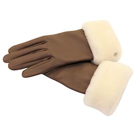Hermès-Hermes Gloves Anoglace Mouton Lis Silk Size-Grey