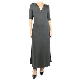 Gabriela Hearst Maxikleid aus Wollmischung in Dunkelgrau - Größe L Grau