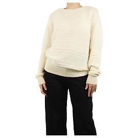 Bally Rippstrick-Pullover aus Alpaka-Mischung - Größe UK 10 Roh