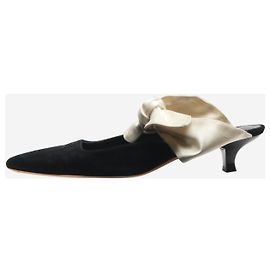 The row Black suede kitten-heel mules - size EU 38 Black