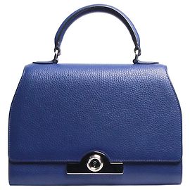 Moynat Bolsa de ombro em couro Réjane azul royal Azul