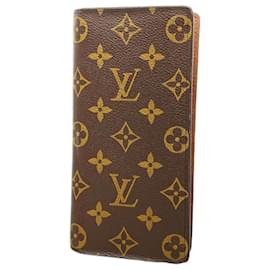 Louis Vuitton-Louis Vuitton Long Wallet Monogram Portefeuille Brazza-Brown