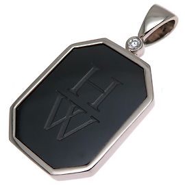 Harry Winston HW Zalium Diamond Pendant Black Golden