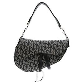 Christian Dior-Christian Dior Navy Jacquard Saddle Bag-Navy blue