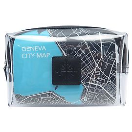 NINE TRANSPARENT POUCH PATEK PHILIPPE GENEVA CITY MAP BLACK PVC CLUTCH Other