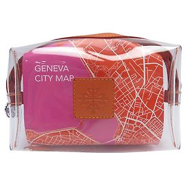 NINE TRANSPARENT POUCH PATEK PHILIPPE GENEVA CITY MAP PVC ORANGE CLUTCH Other