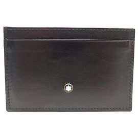 NINE MONTBLANC 2CC BROWN LEATHER CARD HOLDERS + BOX Brown