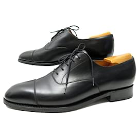 JM Weston-JM WESTON 300 OXFORD SHOES 6D 40 IN BLACK LEATHER + SHOE TREES-Black