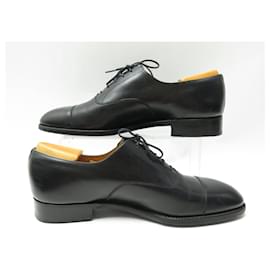 JM Weston-JM WESTON 300 OXFORD SHOES 6D 40 IN BLACK LEATHER + SHOE TREES-Black