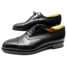 JM Weston-JM WESTON 300 OXFORD SHOES 8D 42 IN BLACK LEATHER + SHOE TREES-Black