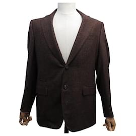 Berluti-NINE BERLUTI BLAZER TORTONA IN BROWN WOOL SIZE 50 M WOOL JACKET VEST-Brown