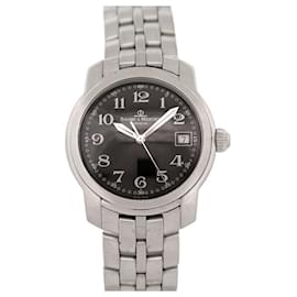 Baume & Mercier-BAUME & MERCIER CAPELAND MV045214 37MM QUARTZ PALLADIUM STEEL WATCH-Silvery