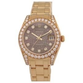 Rolex-NEUF MONTRE ROLEX LADY DATEJUST PEARLMASTER 81158 34MM OR 18K AUTO WATCH-Doré