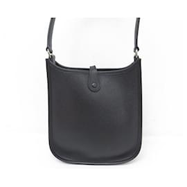 Hermès-NEUF SAC A MAIN HERMES EVELYNE 16 MINI CUIR EPSOM NOIR BLACK LEATHER HAND BAG-Noir