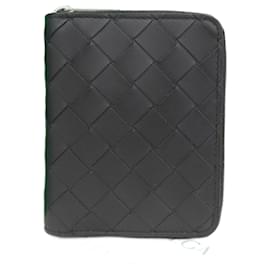 Bottega Veneta-Bottega Veneta Intrecciato Round Folding Wallet-Black