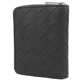 Bottega Veneta-Bottega Veneta Intrecciato Round Folding Wallet-Black