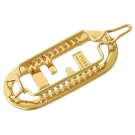 Fendi-Fendi Gold Rhinestone Hair Clip-Golden