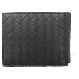 Bottega Veneta-Bottega Veneta Intrecciato Bi-fold Wallet-Black
