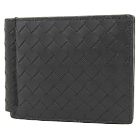 Bottega Veneta-Bottega Veneta Intrecciato Bi-fold Wallet-Black