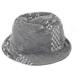 Louis Vuitton-Louis Vuitton Gray Cotton Bucket Hat-Brown