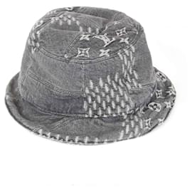 Louis Vuitton-Louis Vuitton Gray Cotton Bucket Hat-Brown