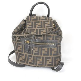 Fendi Zucca Khaki Canvas Rucksack Khaki
