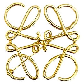 Broche Cloisonné Anagrama de Ouro Loewe Dourado