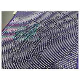 Hermès-HERMES CARRE PLISSE TWILL 100% SILK JOURNEY OF H-Green,Dark purple