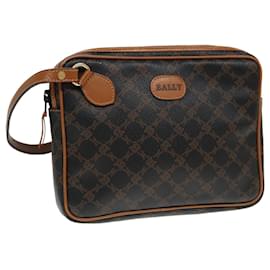 Bally-BALLY Clutch Bag PVC Black Gold Auth ti2093-Black,Golden