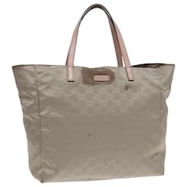 Gucci-GUCCI Tote Bag Nylon Gray Silver 282439 213317 Auth bs18889-Brown,Silvery