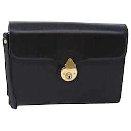 Autre Marque-Burberrys Clutch Bag Leather Black Auth bs18898-Black