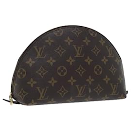 Louis Vuitton-LOUIS VUITTON Monogram Trousse Demi Ronde Cosmetic Pouch M47520 LV Auth 93668-Monogram