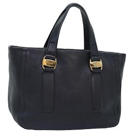 Borsa a mano in pelle nera e oro Salvatore Ferragamo Vala Auth bs18289 Nero D'oro