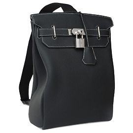 Hermès HERMES Haut a Courroies Black Leather Bag - 102179 Black
