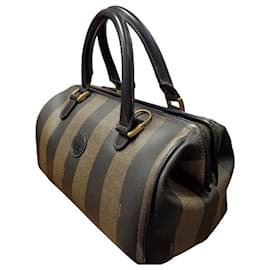 Fendi-Sac Boston Pequin de Fendi-Noir,Beige